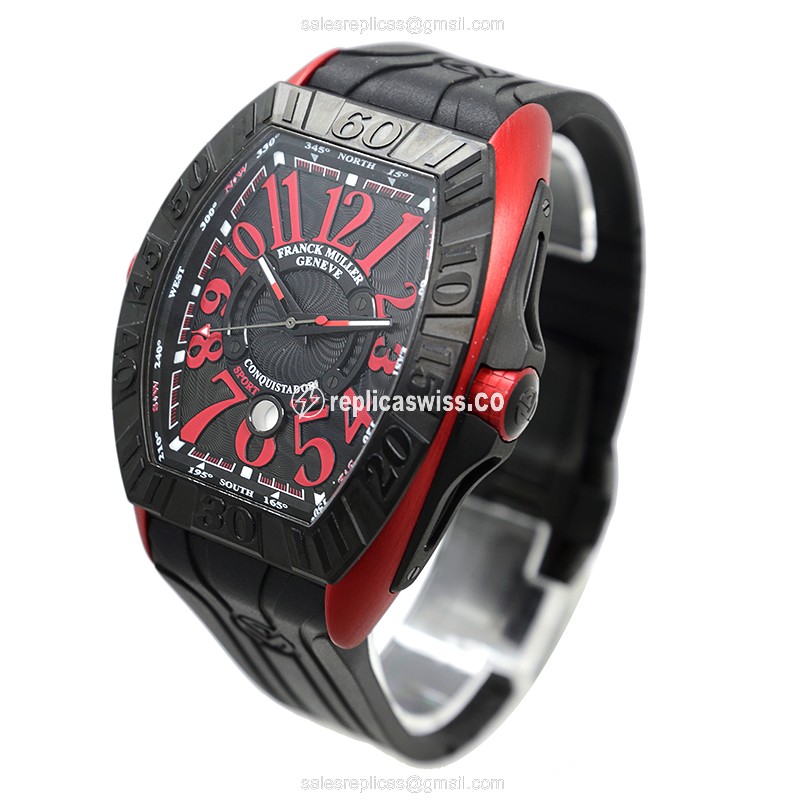 Franck Muller Conquistador Replica - Auto - Rubber - Black - View 3