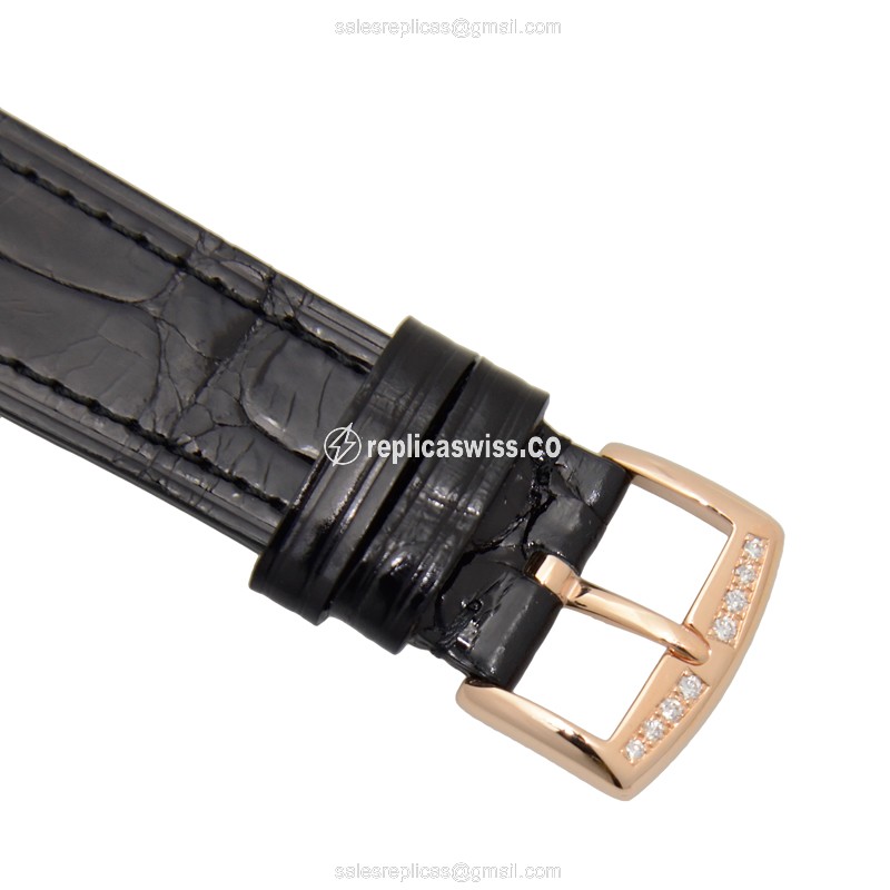 Franck Muller Long Island 952 QZ D 1R REL Quartz - 18kt Rose Gold - Diamond Bezel - White Dial - Alligator Black Buckle - View 4