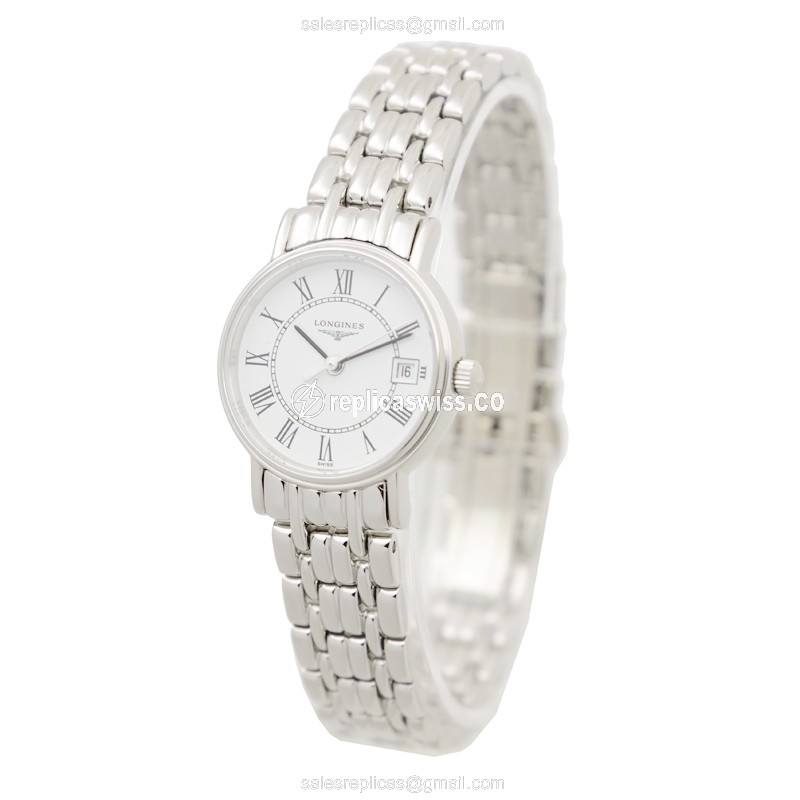 Longines Presence Replica - Quartz - Stainless Steel Case - White Dial, Silver Clasp - View 3