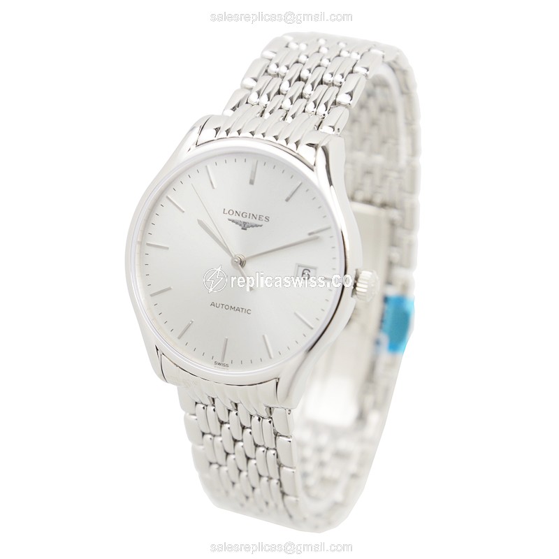 Longines Lyre Replica - Automatic - Stainless Steel - Silver Dial - Steel Strap - View 3