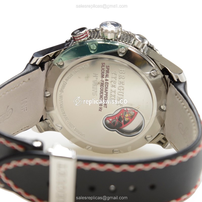 Breguet 3880ST/H2/3XV Replica - Automatic - Black Dial - Leather Strap - Clasp - View 4