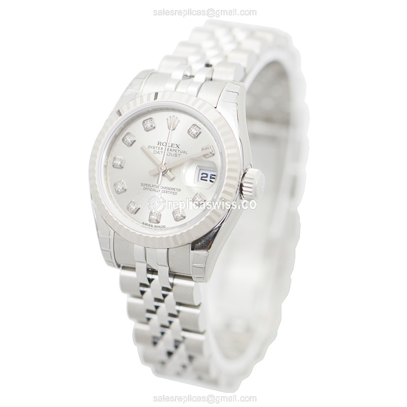 Rolex Lady Datejust Replica - Auto - Silver Dial - Steel - View 3