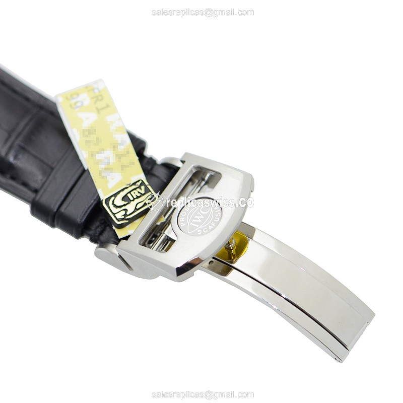 IWC Portuguese Replica - Automatic - Stainless Steel - Silver Dial - Black Alligator Strap - View 4