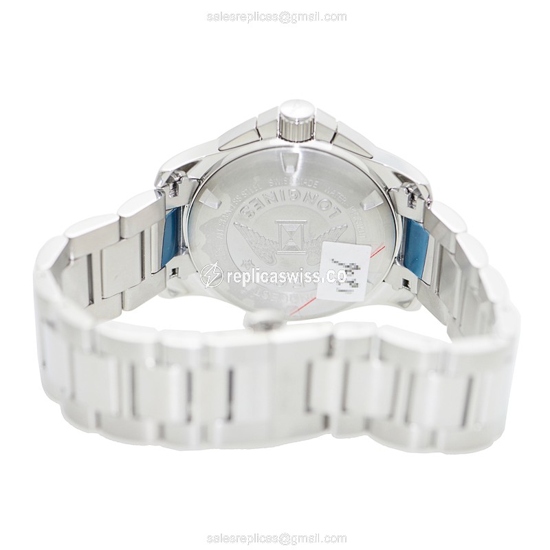 Longines CONQUEST Quartz Replica - Black Dial - Steel Case - Silver Steel Strap - Sapphire Crystal - View 4