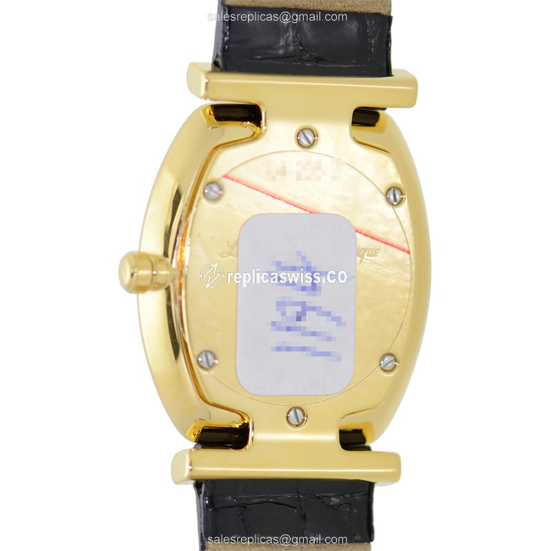 Longines L4.205.2.11.2 Replica - Quartz - Gold PVD - White Dial on Black Alligator - View 3