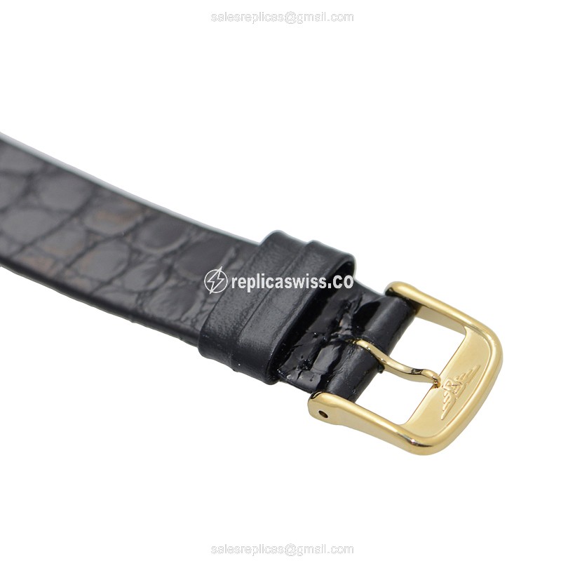 Longines L4.205.2.11.2 Replica - Quartz - Gold PVD - White Dial on Black Alligator - View 4