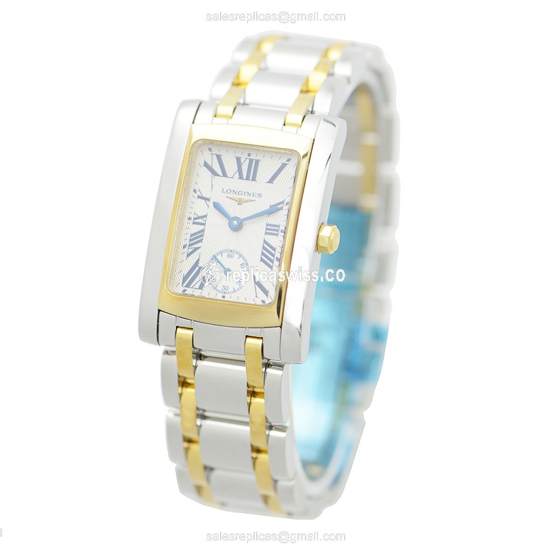 Longines DOLCE VITA Replica - Quartz - 18kt Rose Gold & Steel - Silver Dial, Steel Clasp & Strap - View 3