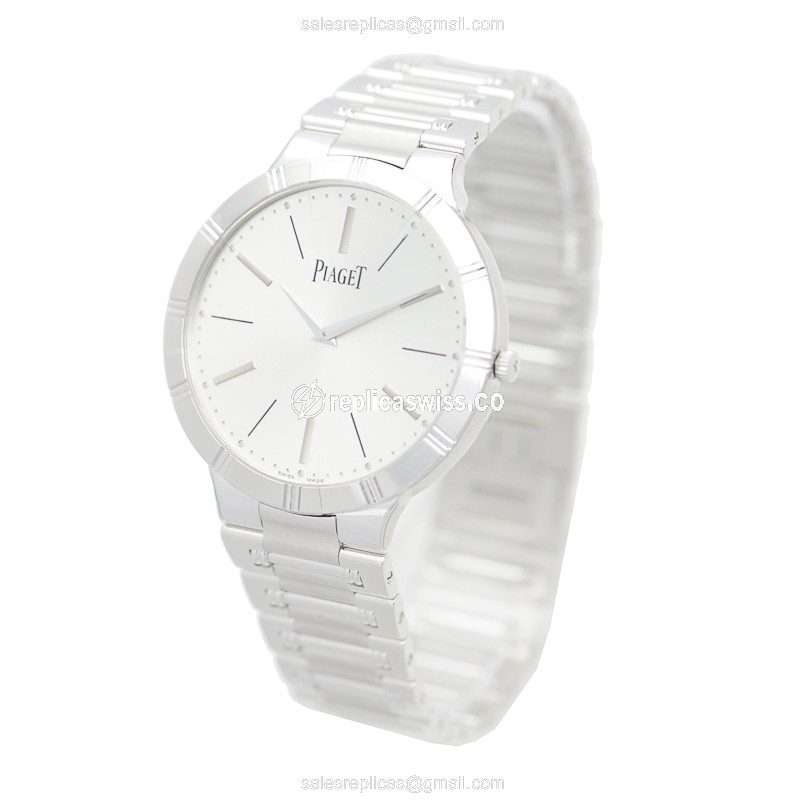 Piaget G0A31035 Replica - Manual Wind - 18kt Gold Case - Silver Dial - Silver Strap - View 3