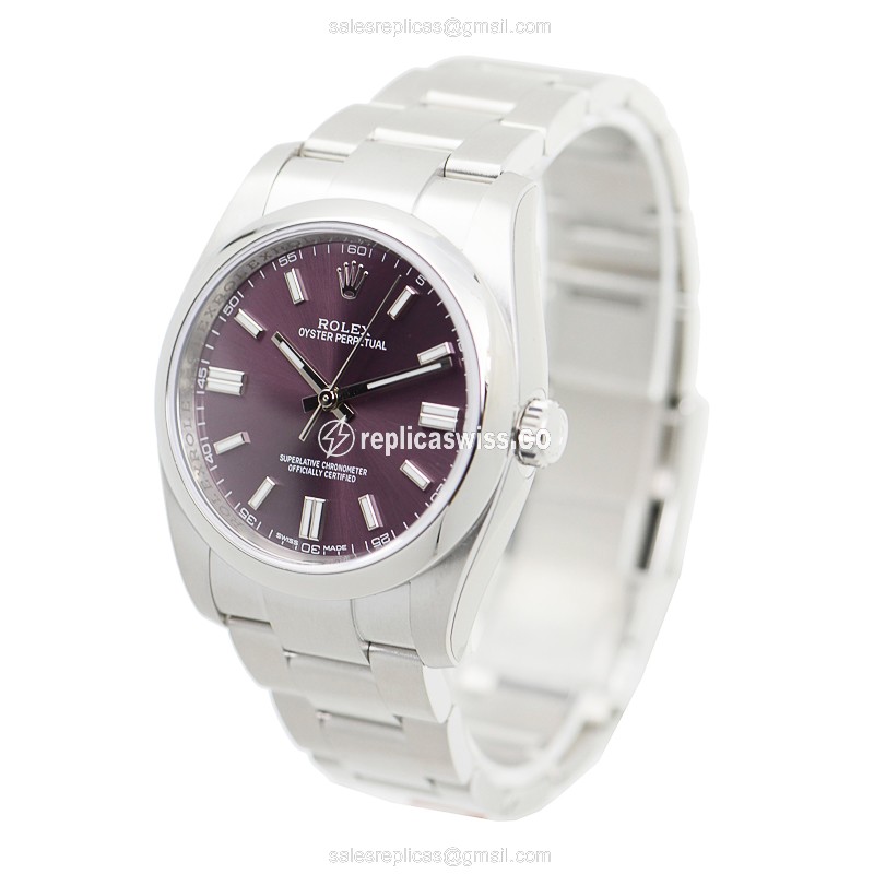 Watch Rolex Oyster Perpetual Replica - Automatic - Purple - View 3