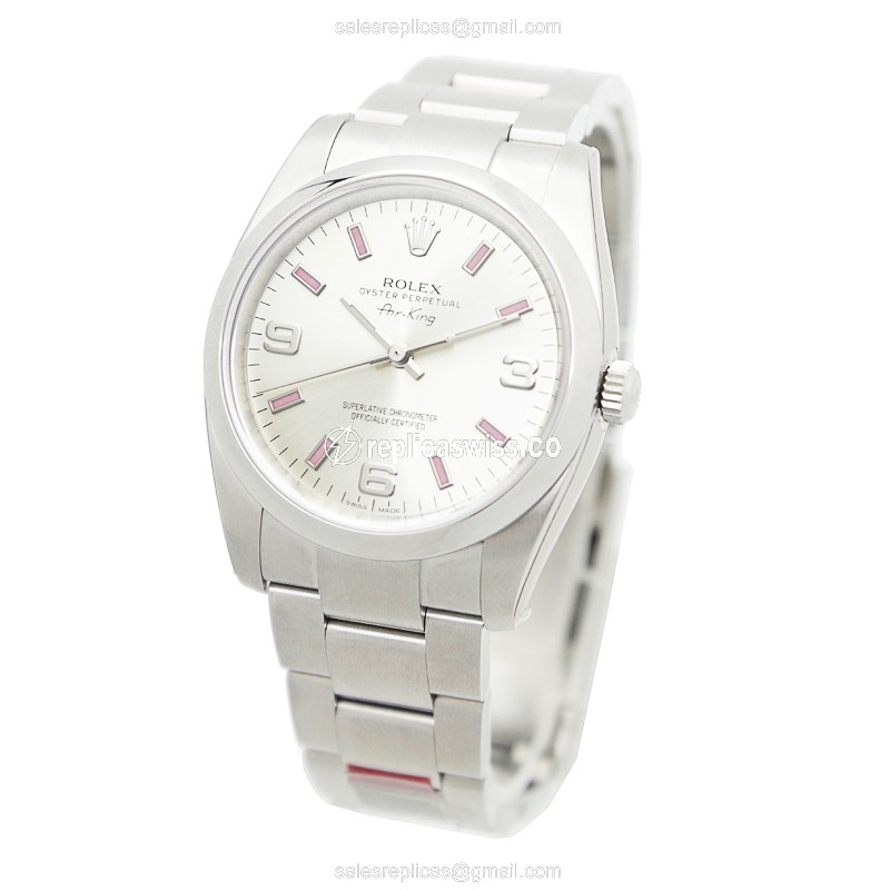 Rolex Oyster Perpetual Replica - Automatic - Silver Steel Case, Black Dial - View 3