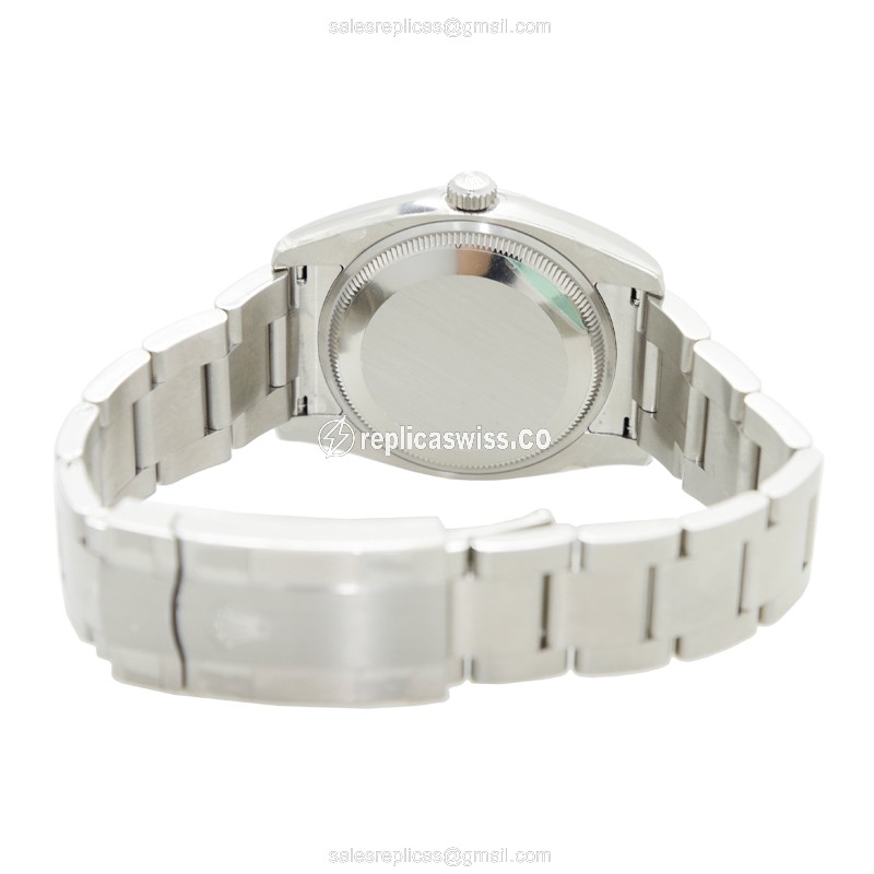 Rolex Oyster Perpetual Replica - Automatic - Silver Steel Case, Black Dial - View 4