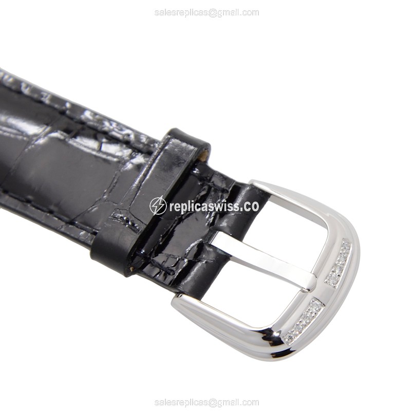 Franck Muller 2852 QZ REL D 1R AC Curvex Quartz - Diamond Case - Silver Dial - Black Alligator Buckle - View 4