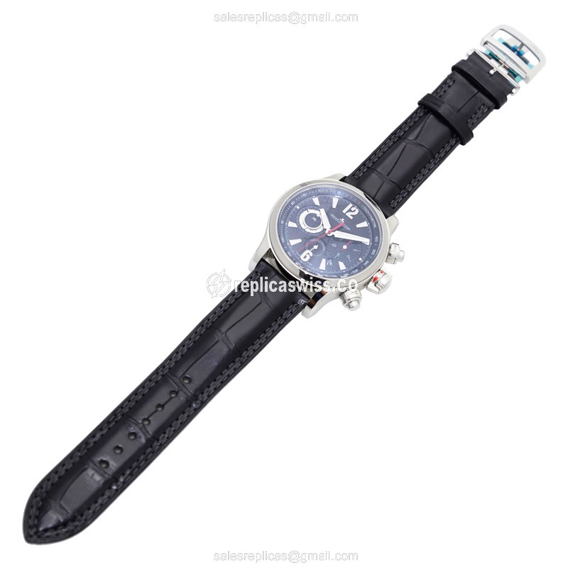 Jaeger-Lecoultre Q1758421 Master Ultra Thin - Automatic - Steel Case - Black Dial - Alligator Strap - View 2