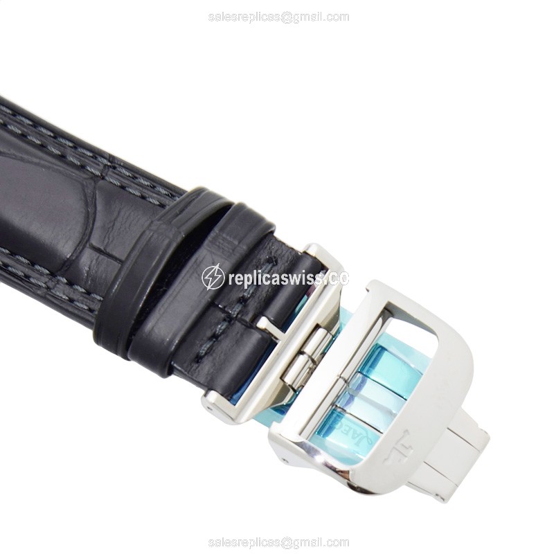 Jaeger-Lecoultre Q1758421 Master Ultra Thin - Automatic - Steel Case - Black Dial - Alligator Strap - View 4