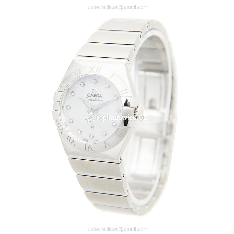Omega Constellation Quartz - Stainless Steel - White Dial - Silver Clasp - Steel Strap - View 3