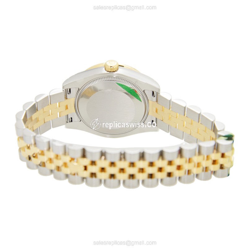 Rolex Lady Datejust Replica | Automatic | 18kt Gold Case | Diamond Bezel | Black Dial - View 4