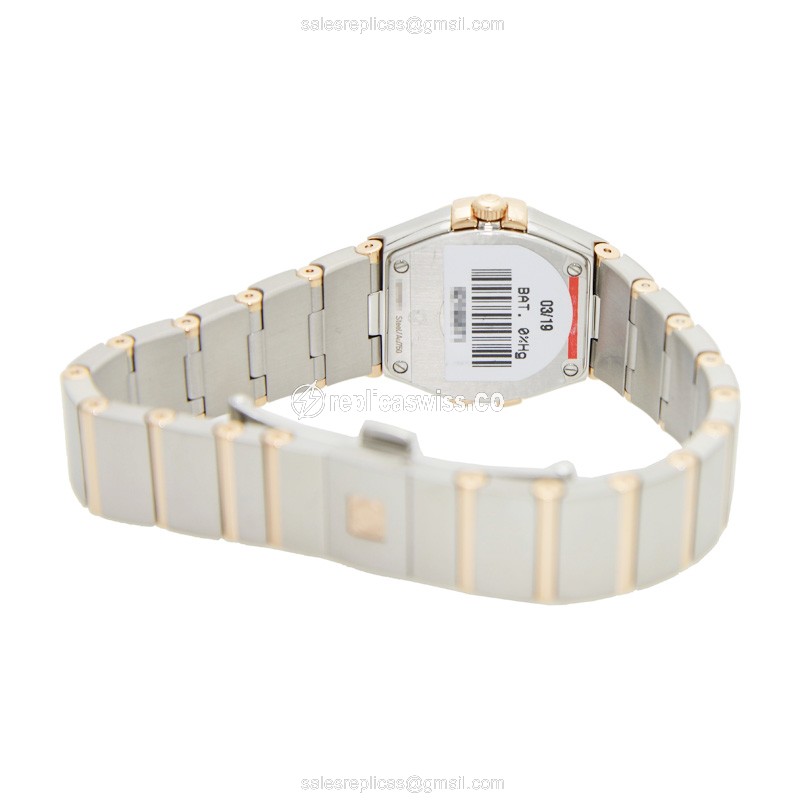 Omega Constellation Replica - Quartz | 18kt Rose Gold | Steel Case | White Dial | Silver Strap - View 4
