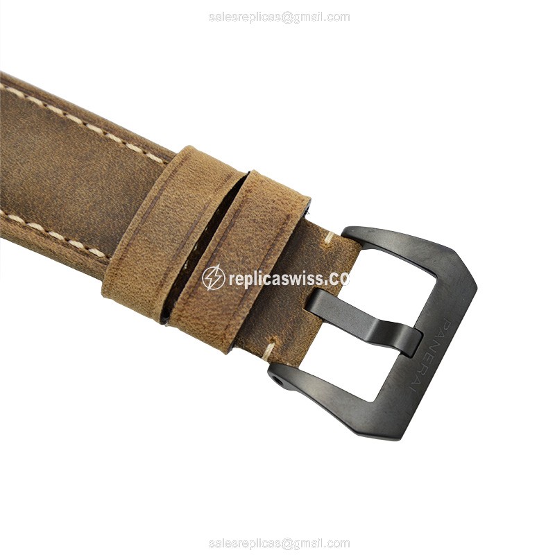 Panerai PAM00580 Replica - Automatic - Ceramic Case - Black Dial - Brown Cowhide Strap - View 4