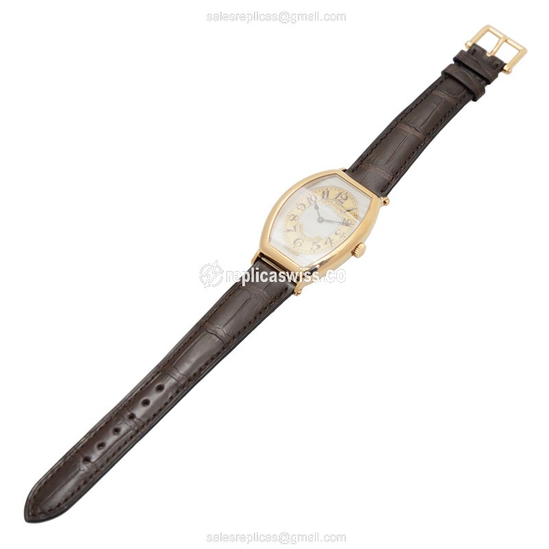 Patek Philippe 5098R-001 GONDOLO - Manual Wind - 18kt Rose Gold - Beige Dial - Brown Alligator Strap - View 2