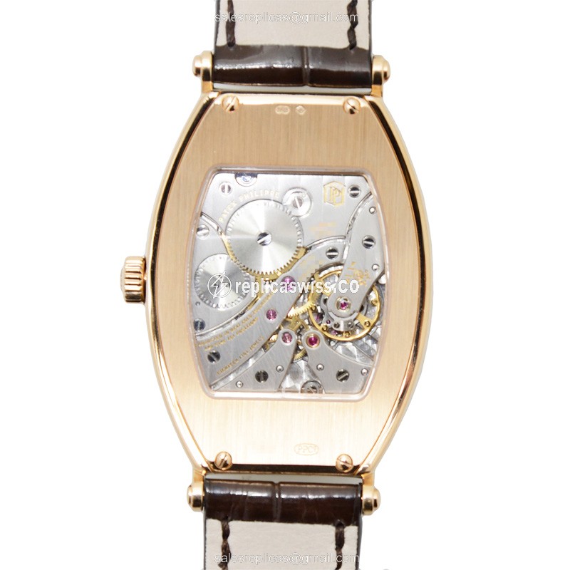 Patek Philippe 5098R-001 GONDOLO - Manual Wind - 18kt Rose Gold - Beige Dial - Brown Alligator Strap - View 3