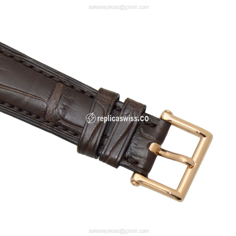Patek Philippe 5098R-001 GONDOLO - Manual Wind - 18kt Rose Gold - Beige Dial - Brown Alligator Strap - View 4