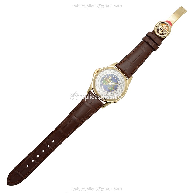 Patek Philippe 5131J-014 Complications - Auto - 18kt Yellow Gold - White Dial - Brown Alligator Strap - View 2