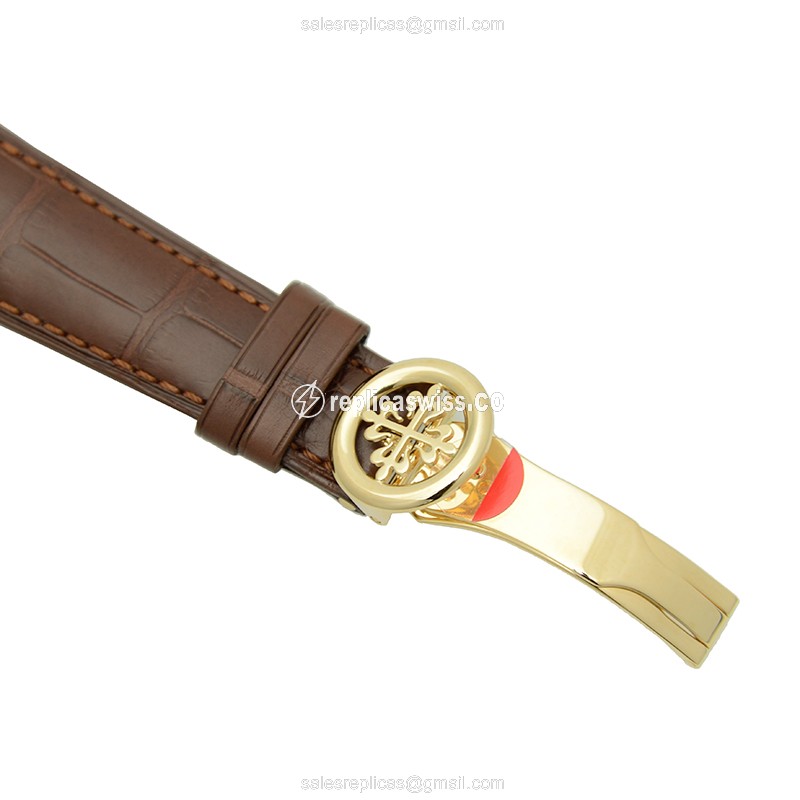 Patek Philippe 5131J-014 Complications - Auto - 18kt Yellow Gold - White Dial - Brown Alligator Strap - View 4