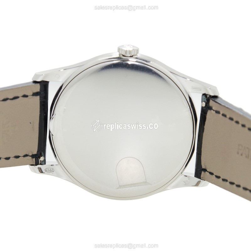 Patek Philippe 5196P-001 Replica - Manual Wind - Platinum Case - Silver Dial - Black Alligator Strap - View 3