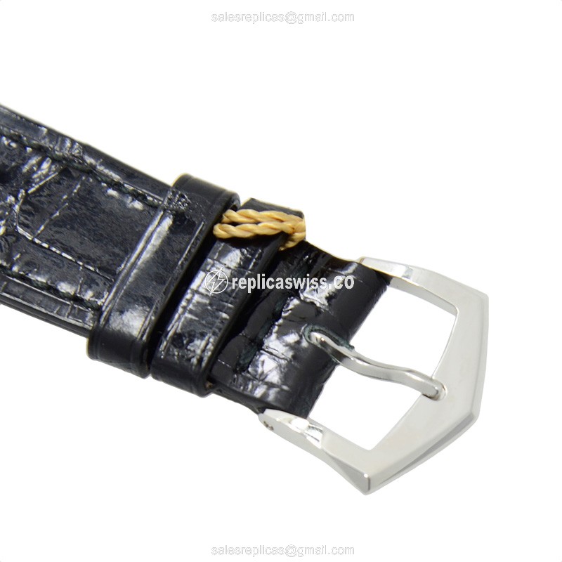 Patek Philippe 5196P-001 Replica - Manual Wind - Platinum Case - Silver Dial - Black Alligator Strap - View 4