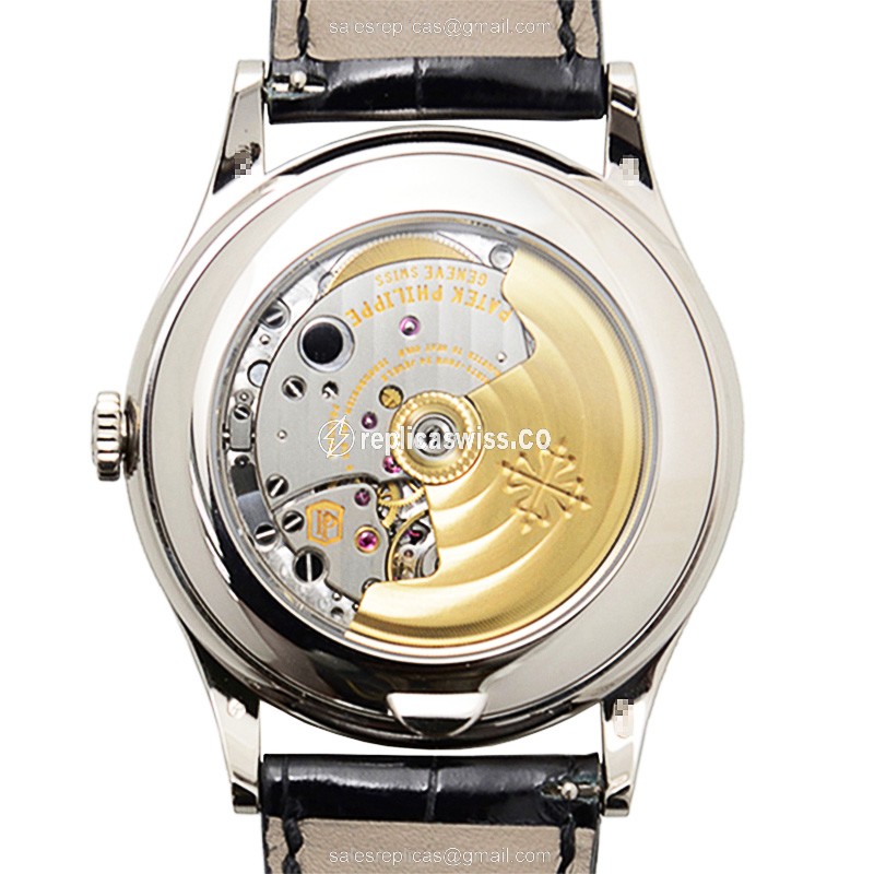 Patek Philippe 5396G-011 Replica - Automatic - 18kt White Gold - White Dial - Black Alligator Strap - View 3