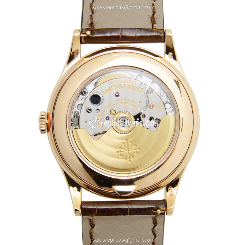 Patek Philippe 5396R-011 Complications - Auto - 18kt Rose Gold - White Dial - Brown Alligator Strap - View 3