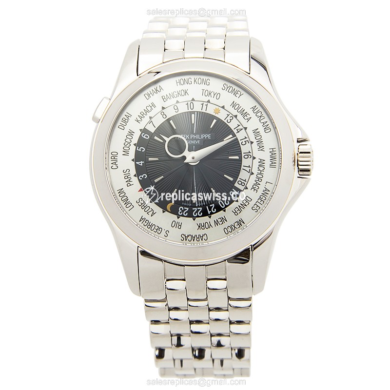 Patek Philippe 5130-1G-010 Replica - Automatic - 18kt Gold - Silver Dial - Clasp - View 2
