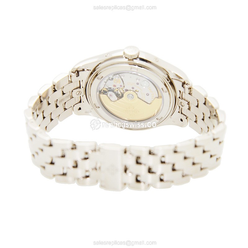 Patek Philippe 5146/1G-010 Replica - Automatic - 18kt Gold - Dark Grey Dial - Silver Clasp - View 4