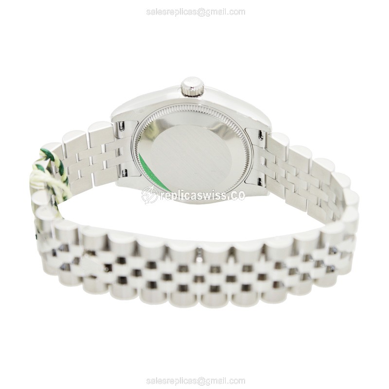 Rolex Datejust Lady Replica - 18kt White Gold | Steel Case | Blue Dial | Steel Clasp - View 4