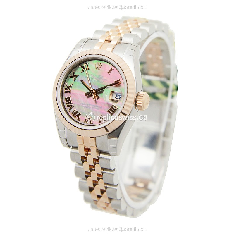 Rolex Datejust Replica - Automatic - Rose Gold & Steel - Silver Dial - View 3