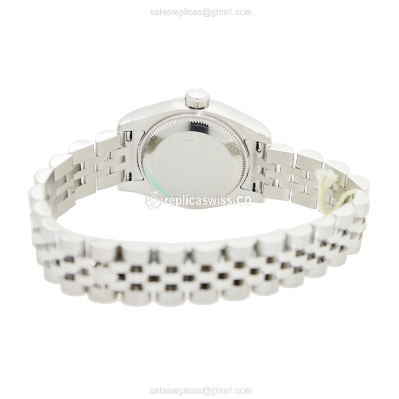 Rolex Lady Datejust Replica - Automatic - White Gold & Steel - Blue Dial - Silver Steel Strap - View 4