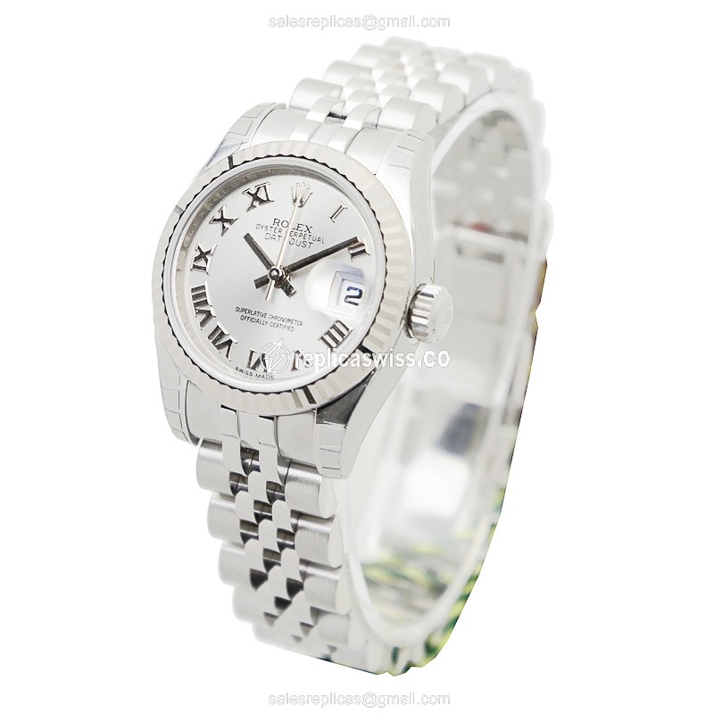 Rolex Datejust Replica - Automatic - 18kt White Gold & Steel - Silver Dial - View 3