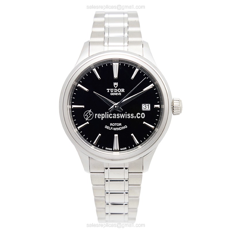 Tudor Style Replica Watch - Automatic - Steel - Black Dial - View 2