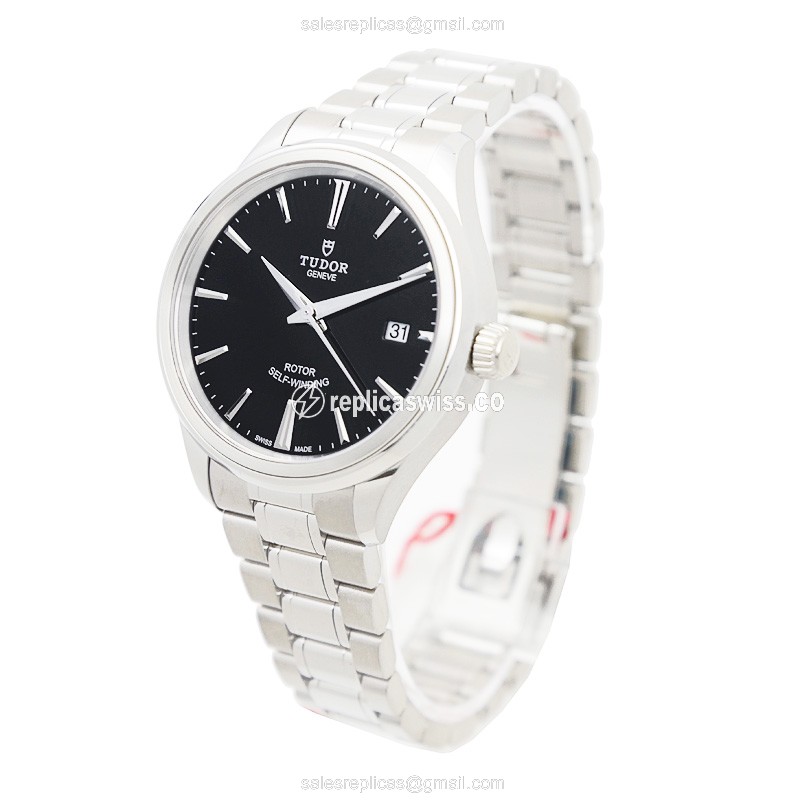 Tudor Style Replica Watch - Automatic - Steel - Black Dial - View 3