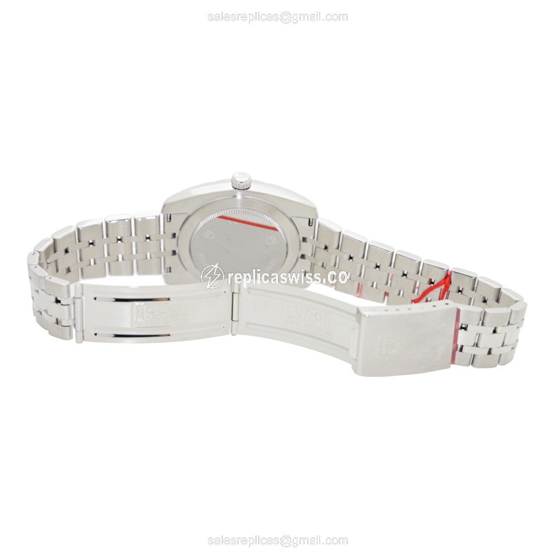 CLASSIQUE Automatic Tudor - Steel Case, Silver Dial on Silver Strap - View 4