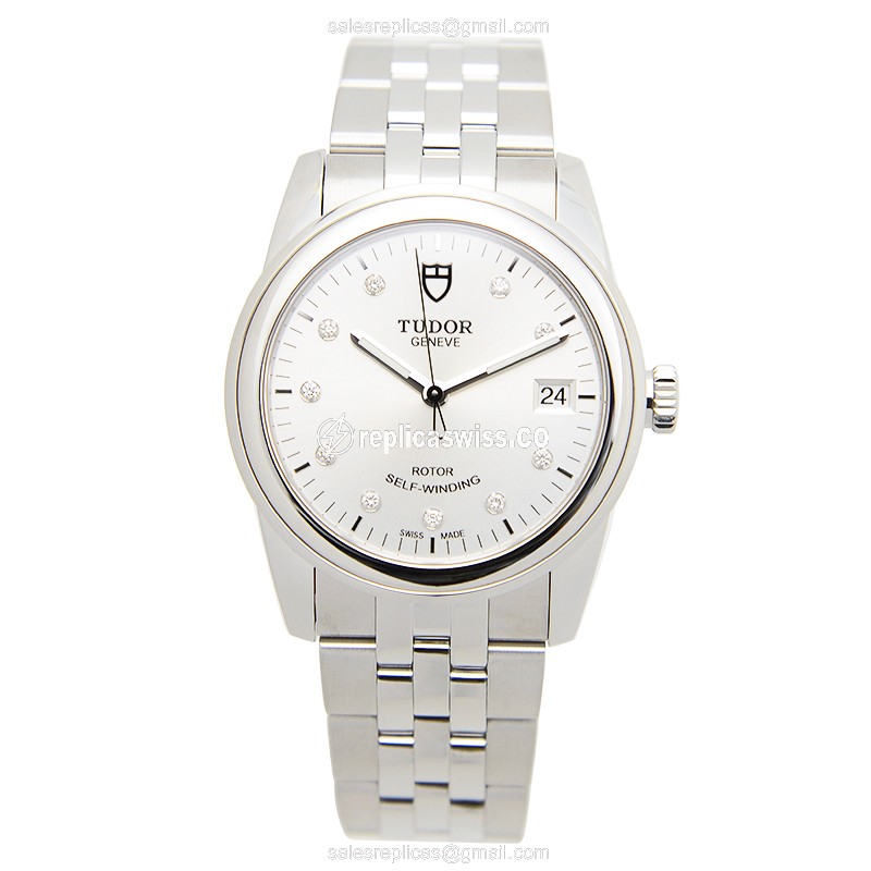 Tudor Glamour Date Replica - Automatic - Silver Steel Case - 40mm - View 2