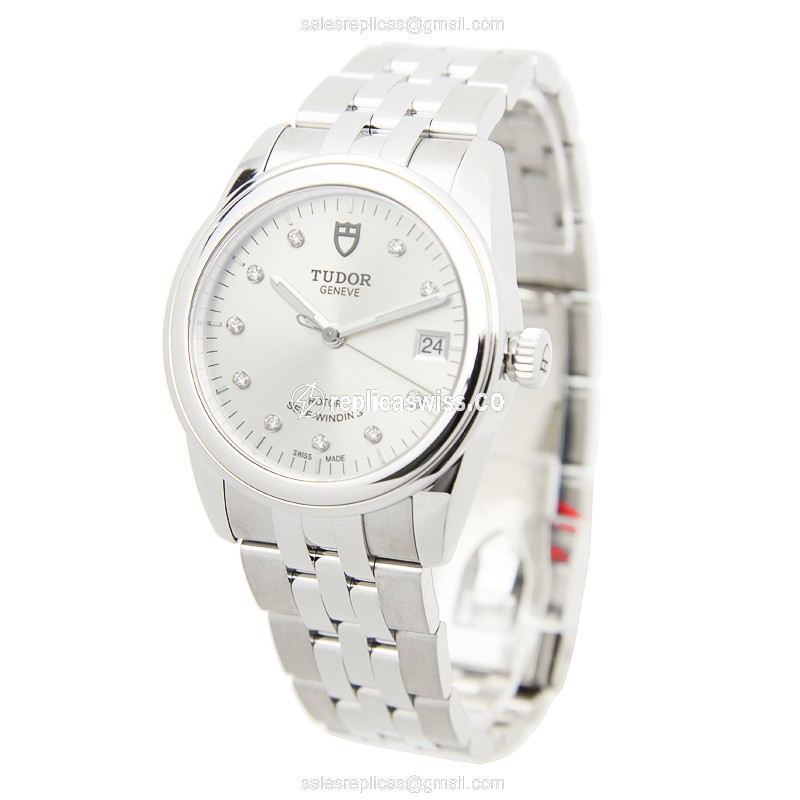 Tudor Glamour Date Replica - Automatic - Silver Steel Case - 40mm - View 3