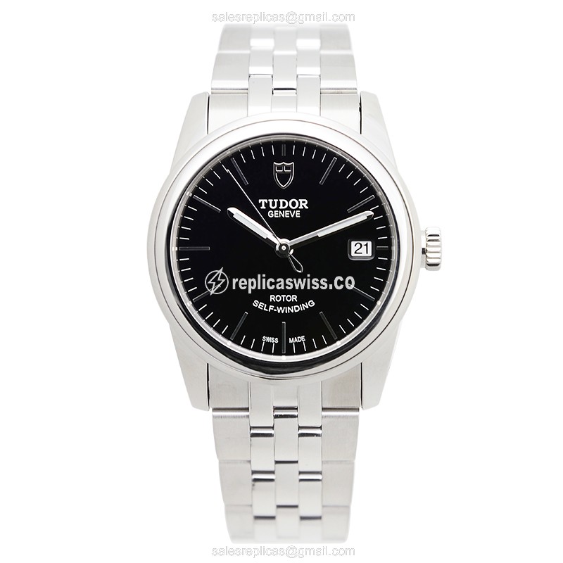 Tudor Glamour Date Replica Watch - Automatic - Steel - Black - View 2