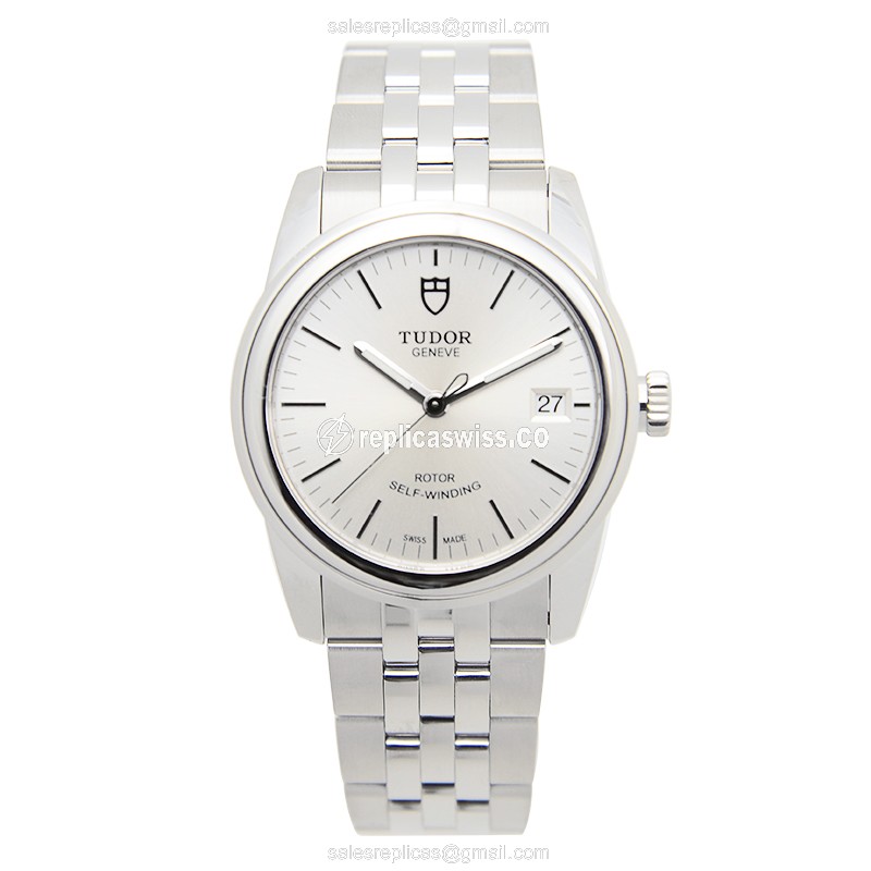 Tudor Glamour Date Replica - Automatic - Silver Steel - 40mm - View 2