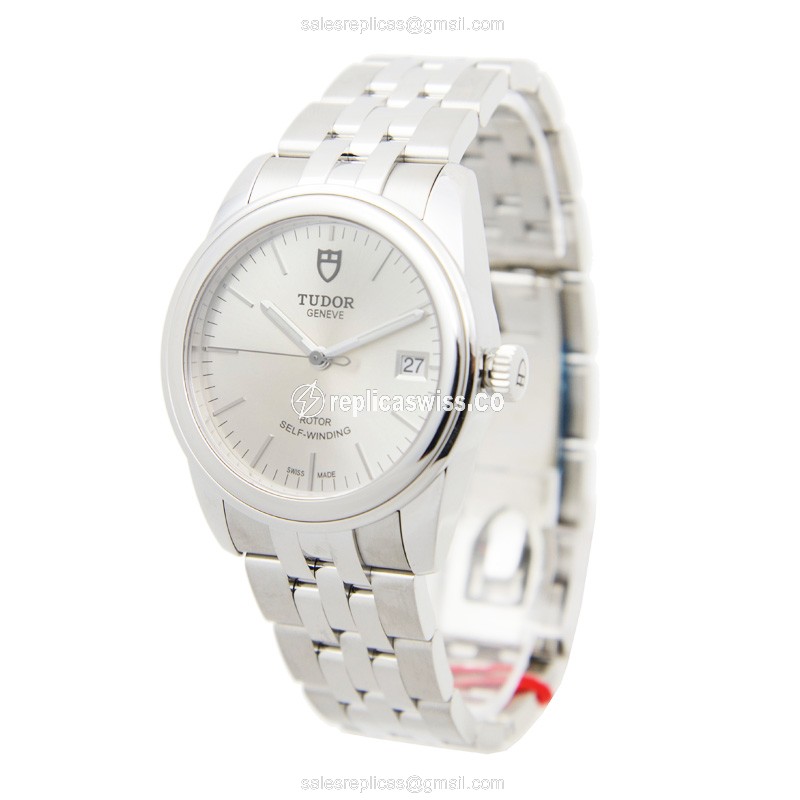 Tudor Glamour Date Replica - Automatic - Silver Steel - 40mm - View 3