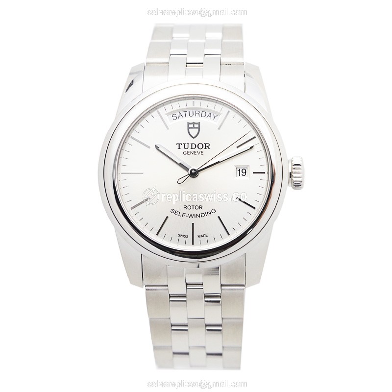 Tudor Glamour Date Replica - Automatic - Steel - Silver Dial - View 2