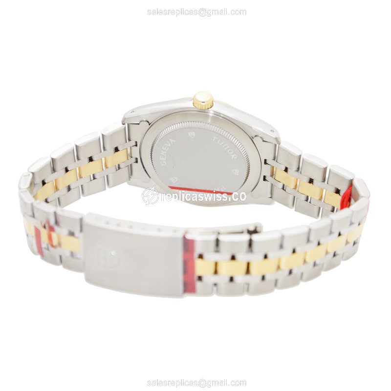 18kt Gold Tudor 74033-62473-10DI-CHCL Replica - Automatic - Silver Dial - Steel Strap - View 4