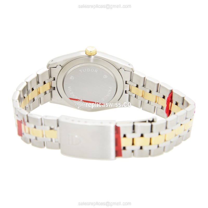 Tudor 74033-62473-10DI-SVCL Replica - Automatic - 18kt Gold Case - Silver Dial - Steel Strap - View 4