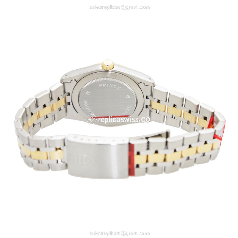 Tudor Date-Day Replica - Automatic - Gold Steel - Silver Strap - View 4