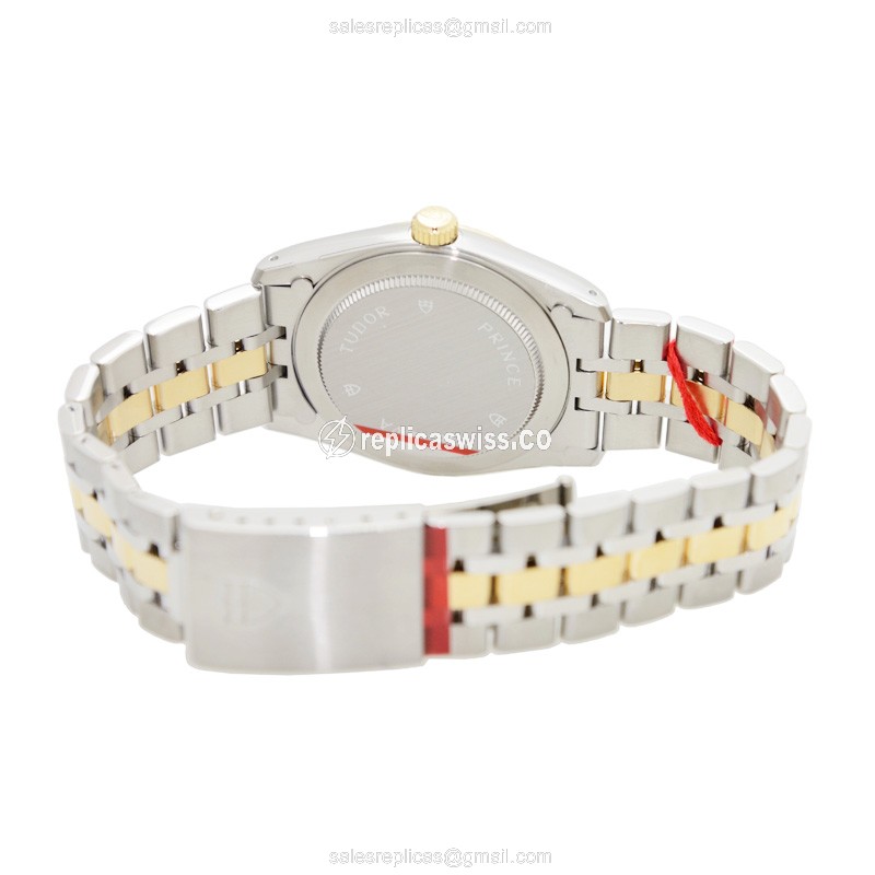 Tudor 74033-62473-SVCL Replica - Auto - 18kt Gold/Steel Case - Silver Dial & Strap - View 4